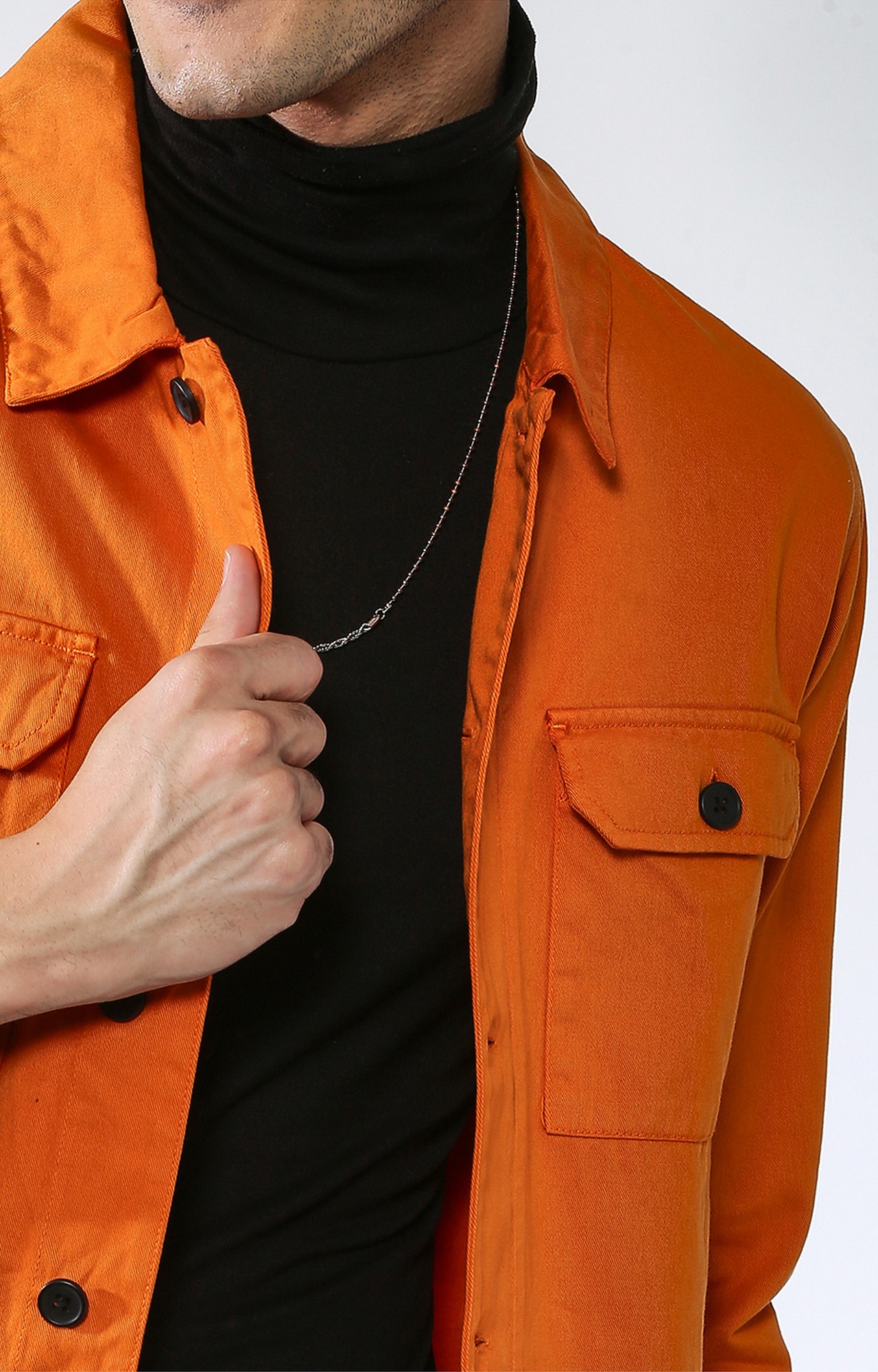 Blue Saint Men S Orange Slim Fit Denim Jackets