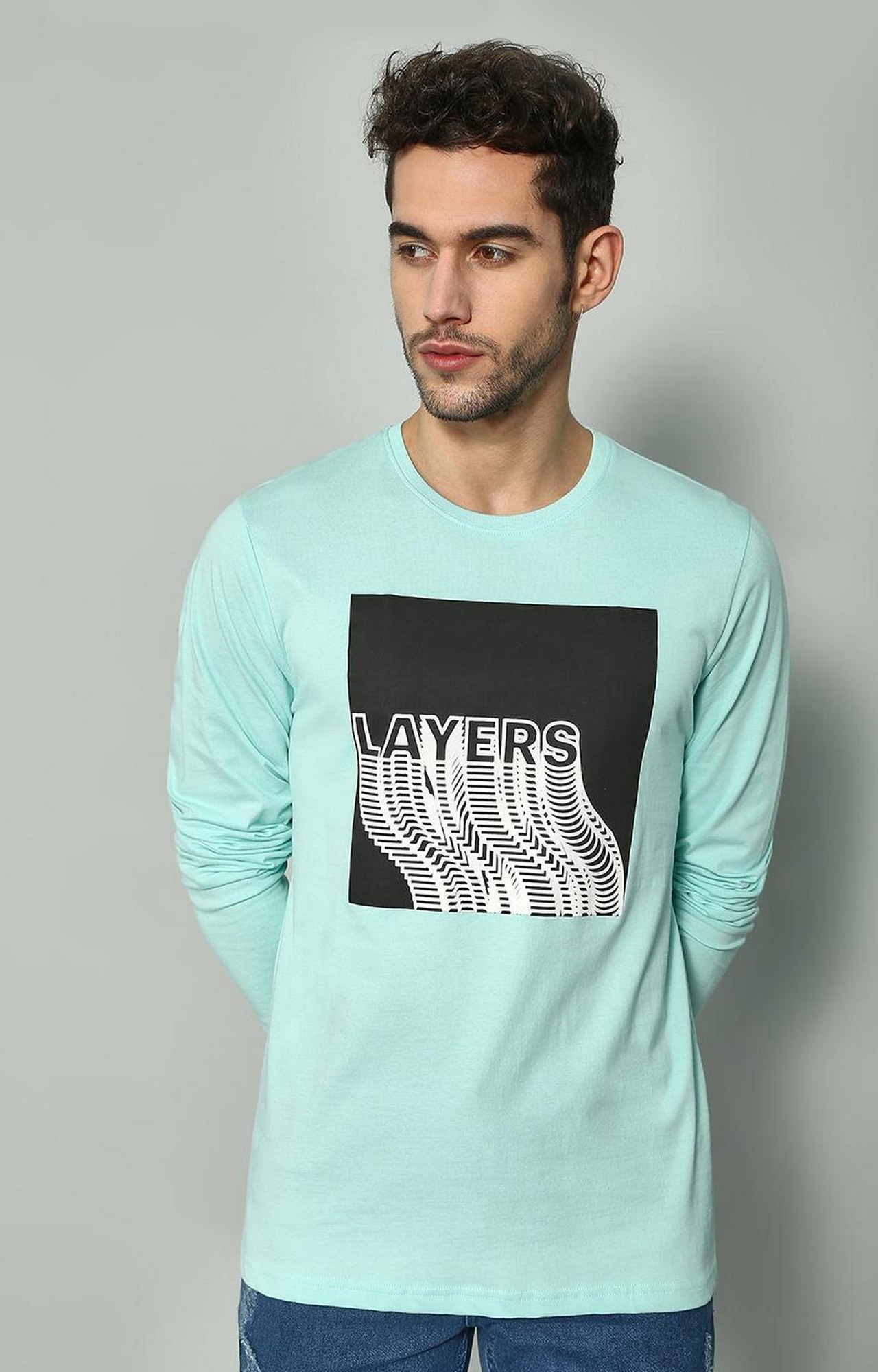 Blue Saint Men's Blue Regular Fit T-Shirts
