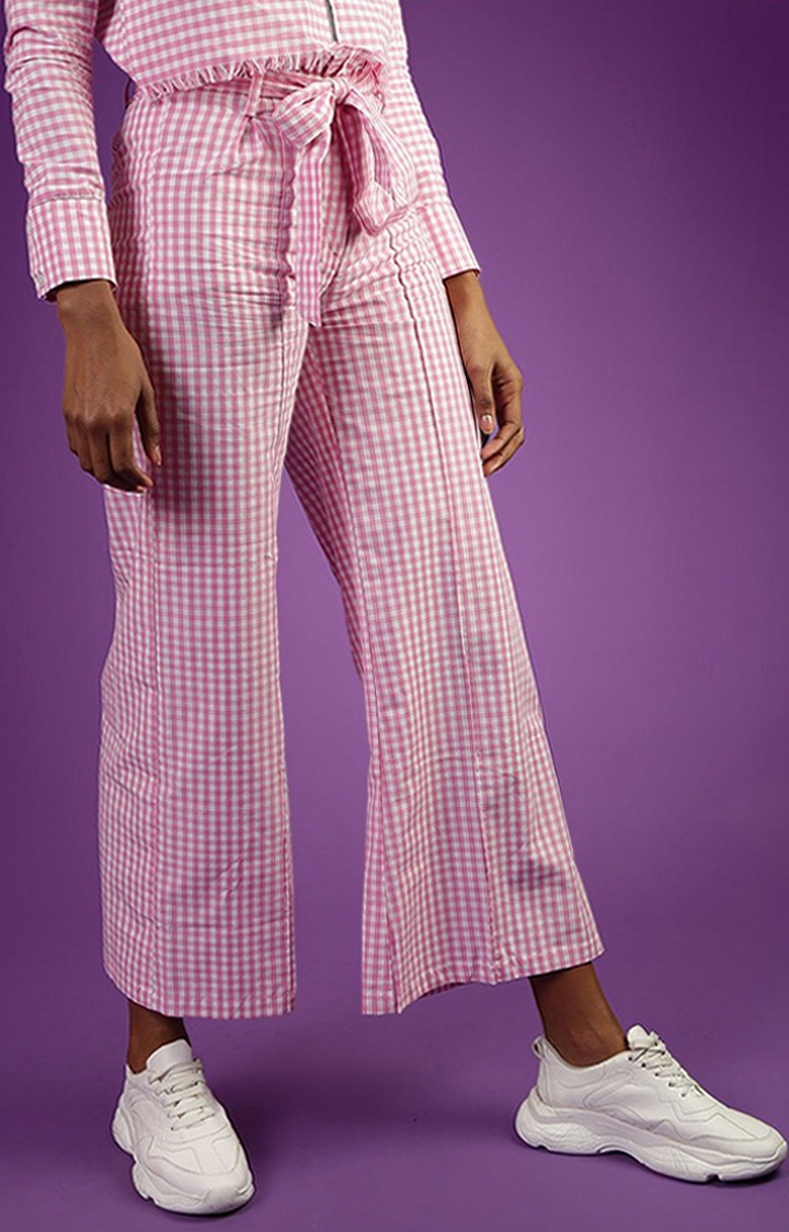 Blue Saint | Blue Saint Women's Loose Fit Pink Trousers 2