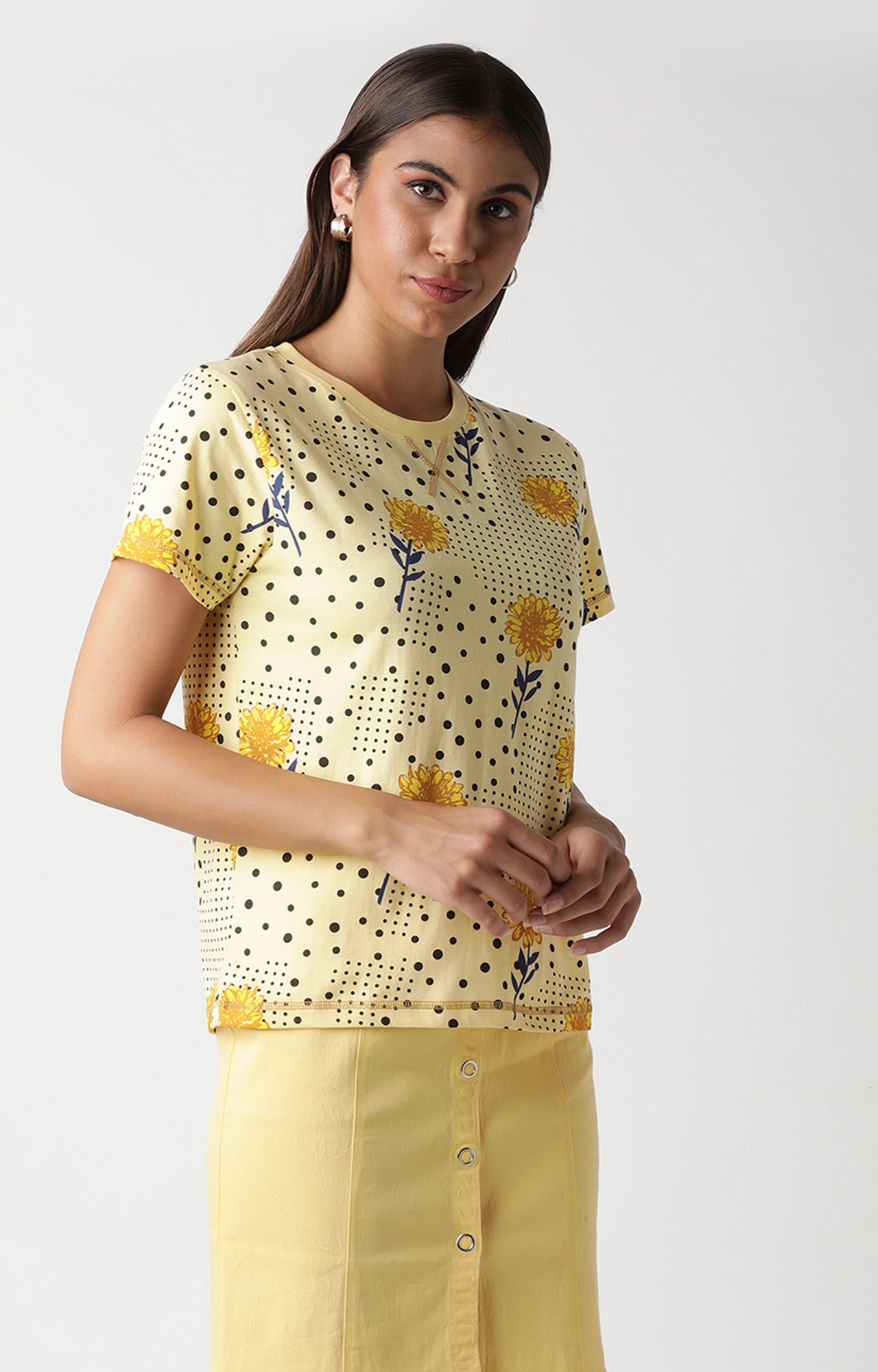 Blue Saint | Yellow Polka dots T-Shirts 2