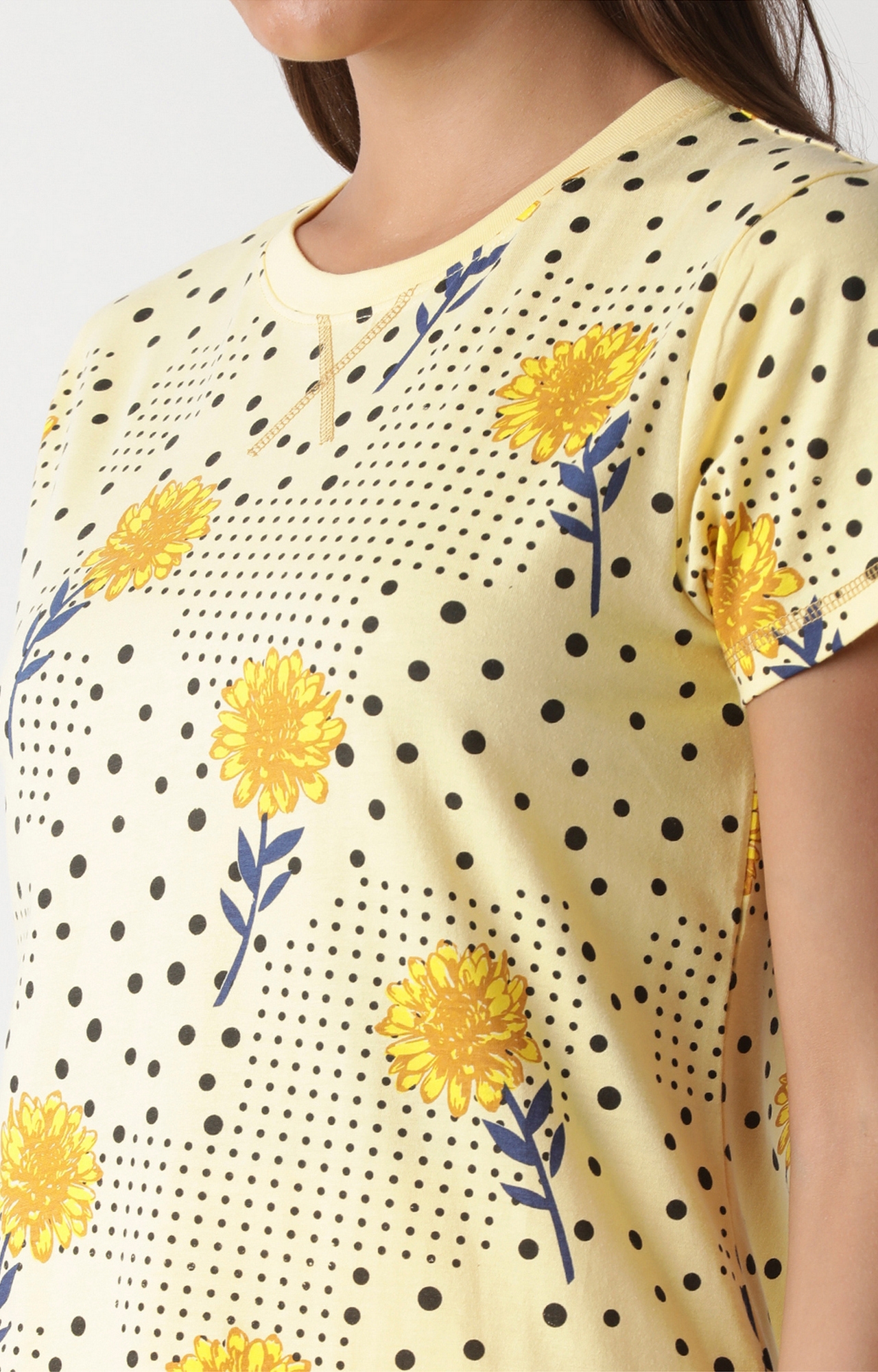 Blue Saint | Yellow Polka dots T-Shirts 4