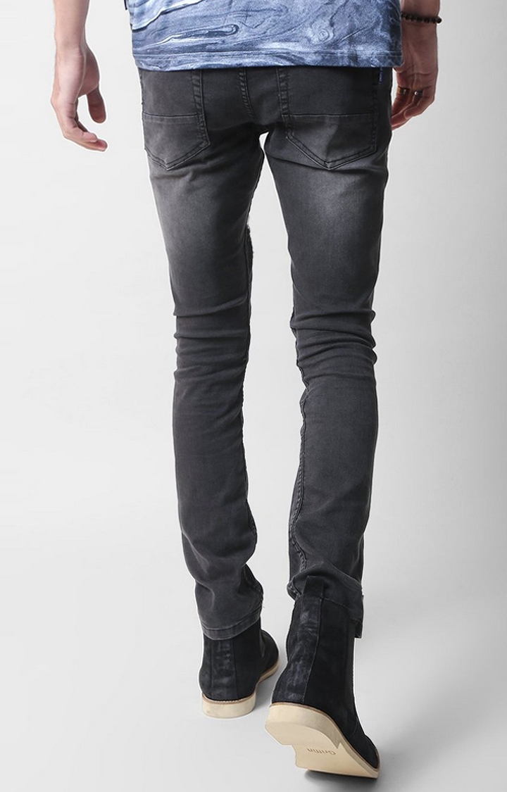 Blue Saint | Patched Ripped Casual Fade Grey Ankle Length Denim 3