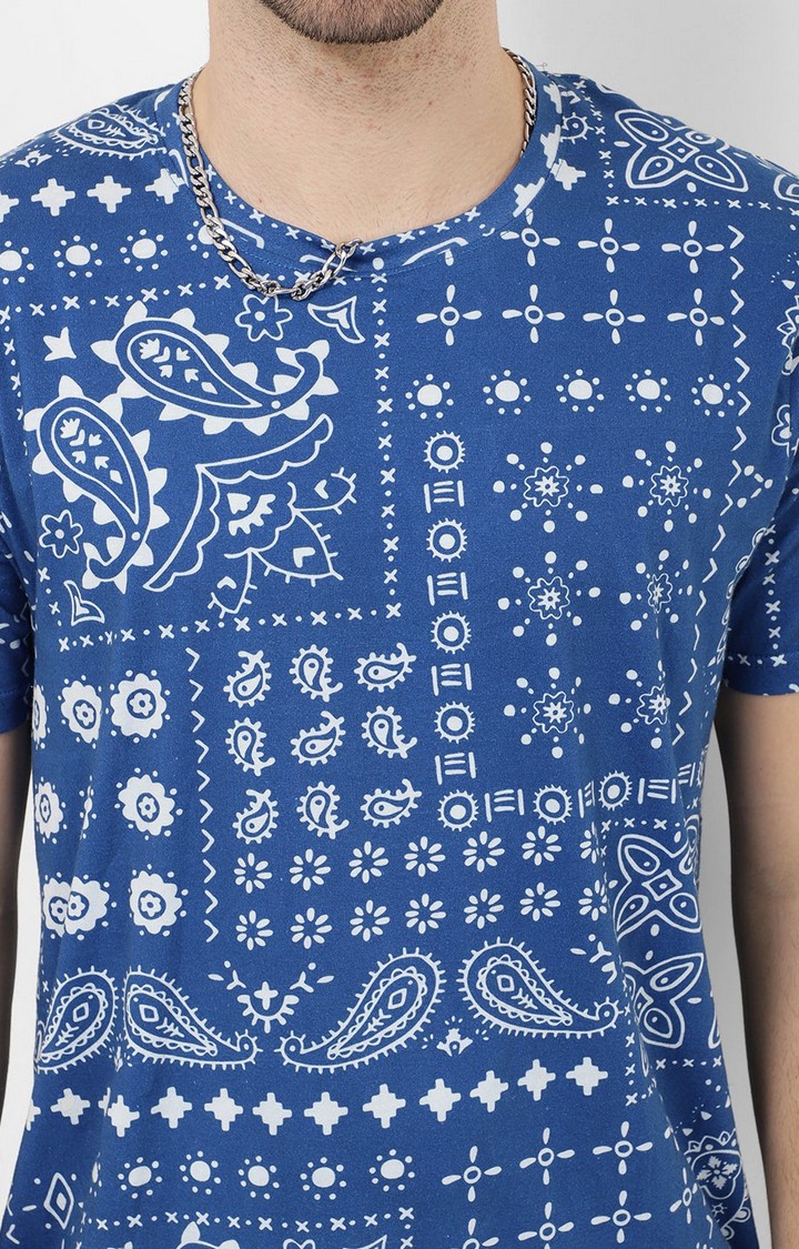 Blue Saint | Aop T-Shirt With Solid Rib 2