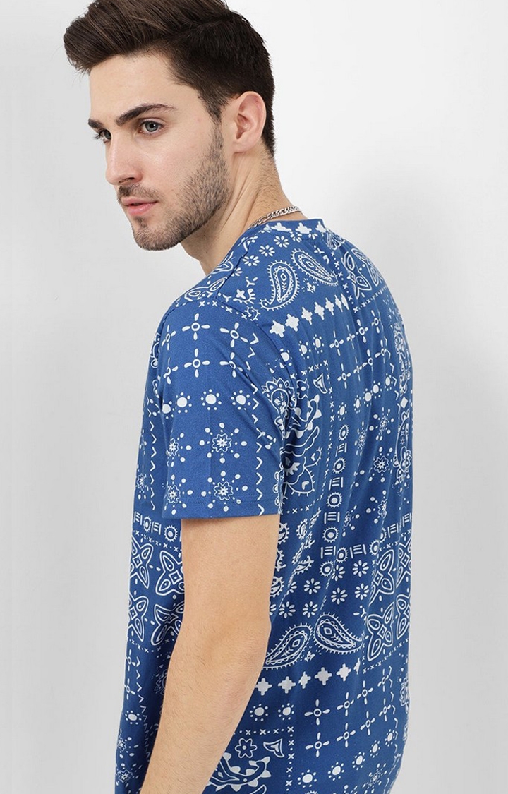 Blue Saint | Aop T-Shirt With Solid Rib 1