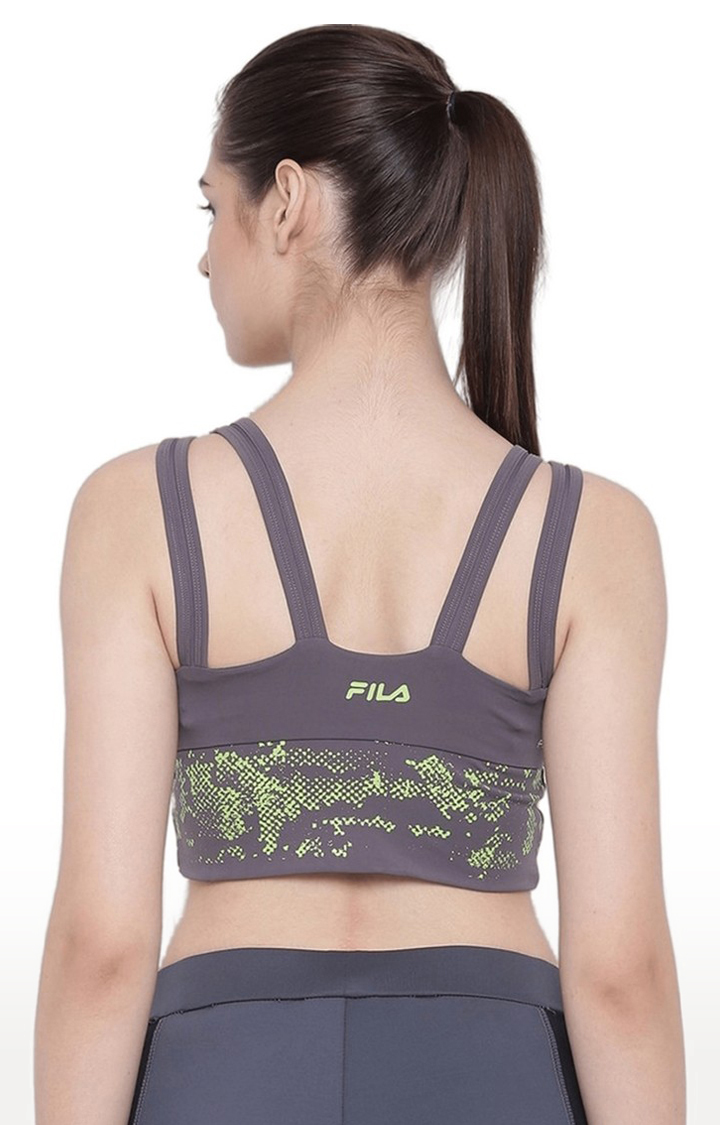 Women s Grey Polyester Activewear Tops