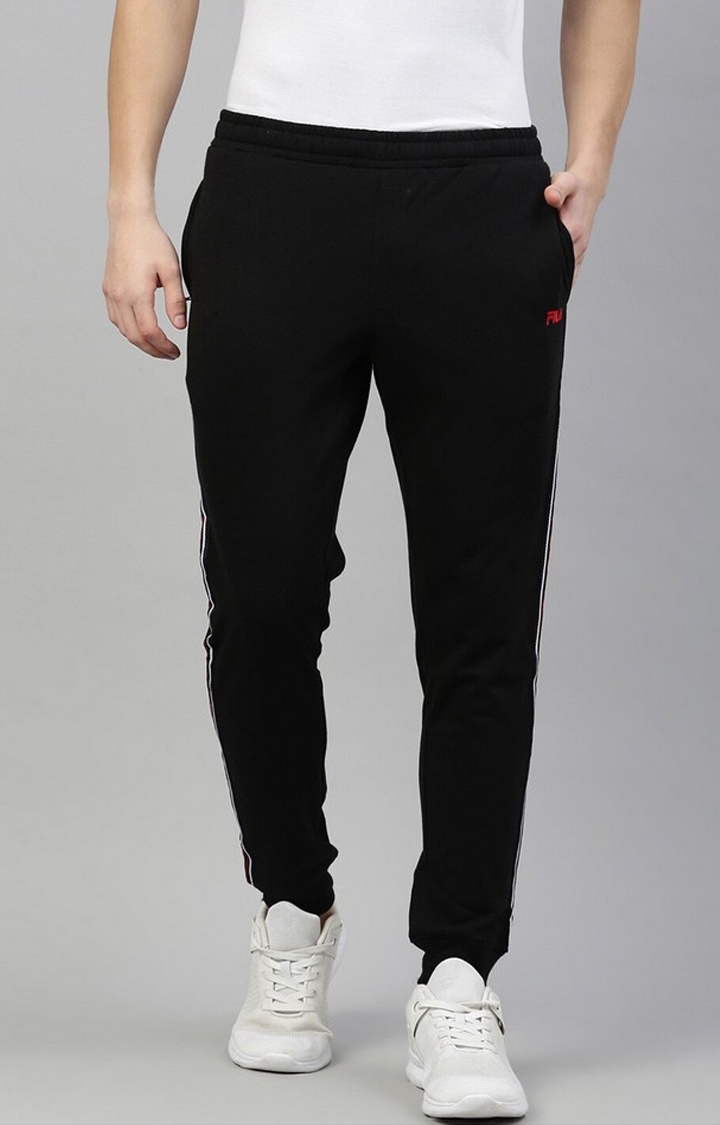 Men's Black Cotton Activewear Joggers