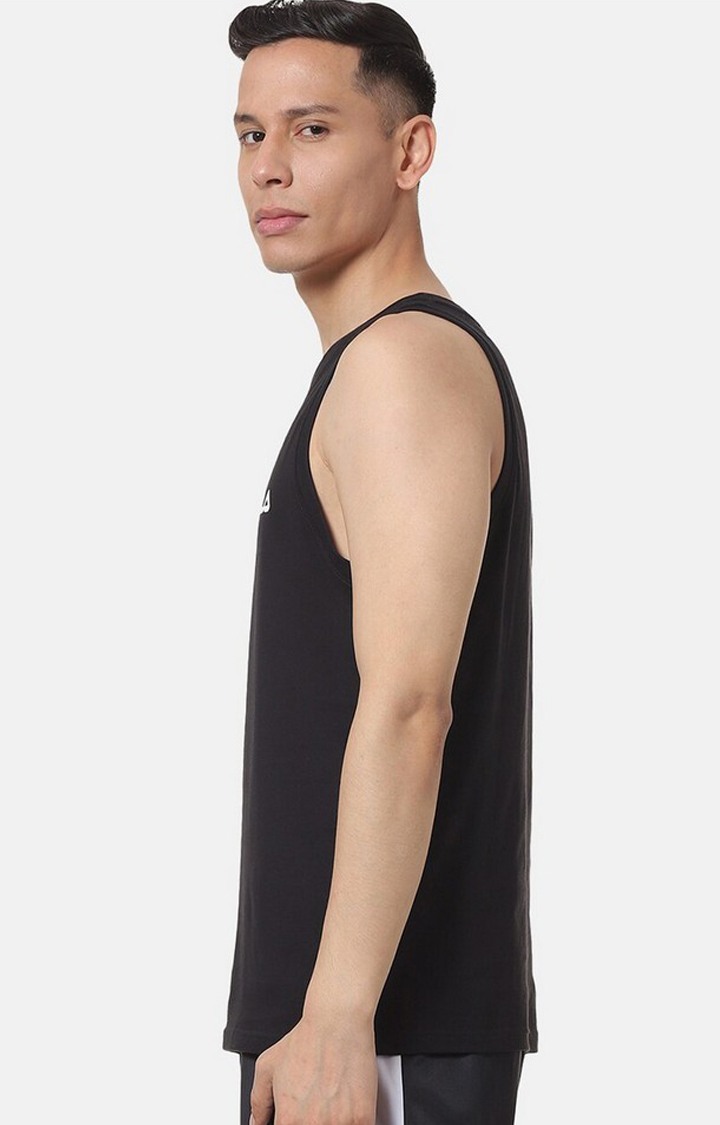 Men's Black Cotton Tank Top