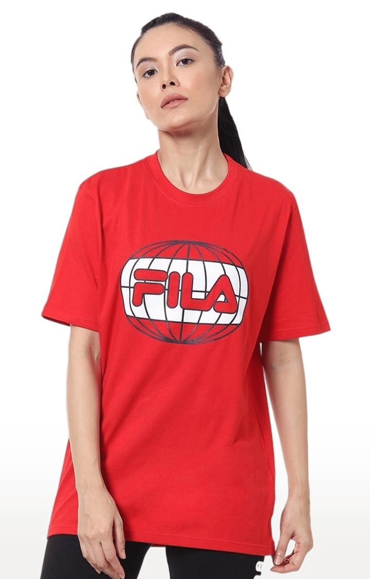FILA | Women's Red Cotton T-Shirts 0