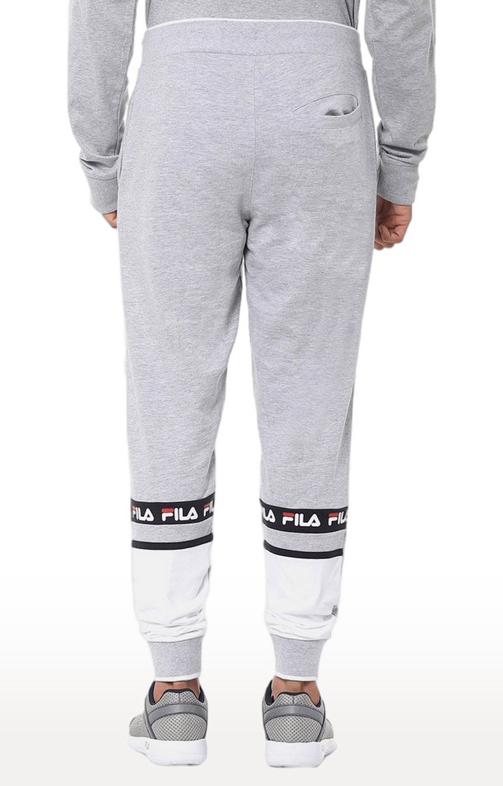 Men s Grey Cotton Activewear Joggers FILA