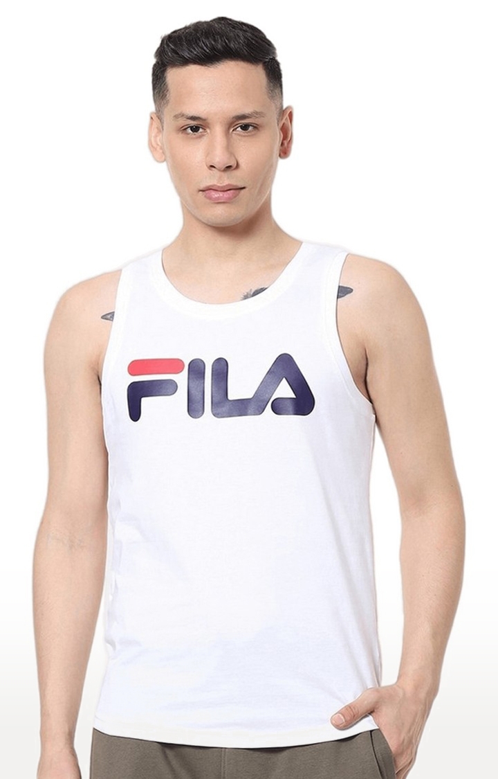 FILA | Men's White Cotton Tank Top