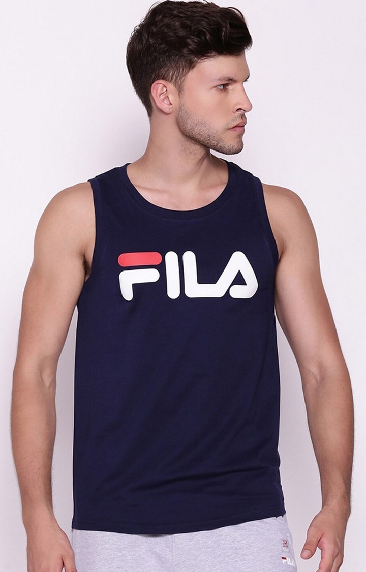 FILA | Men's Blue Cotton Tank Top