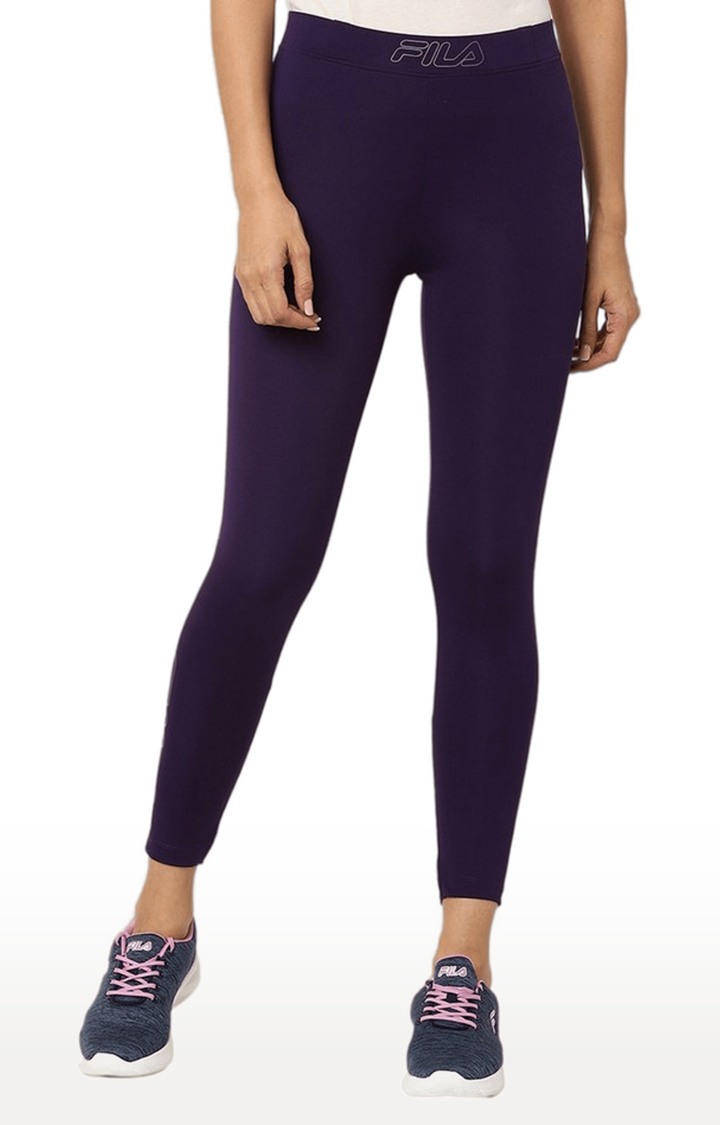 Women's Blue Polyester Activewear Leggings