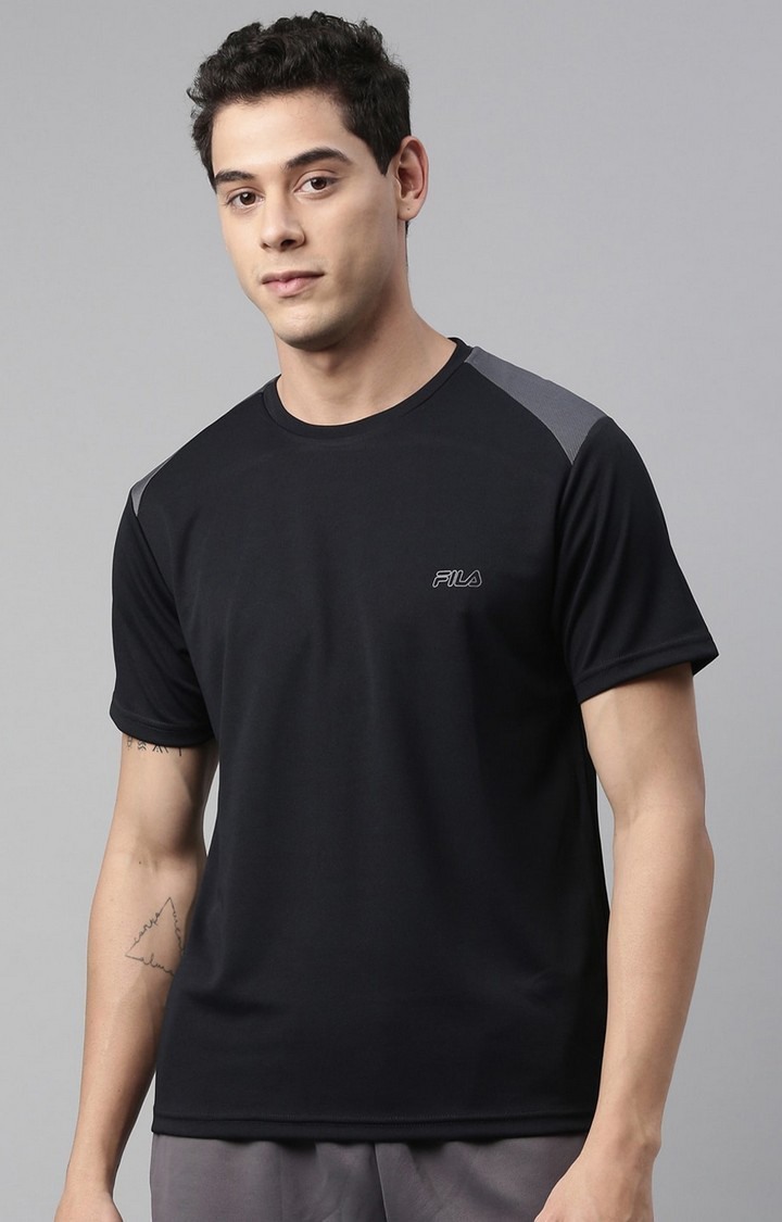 Men s Black Polyester T Shirts