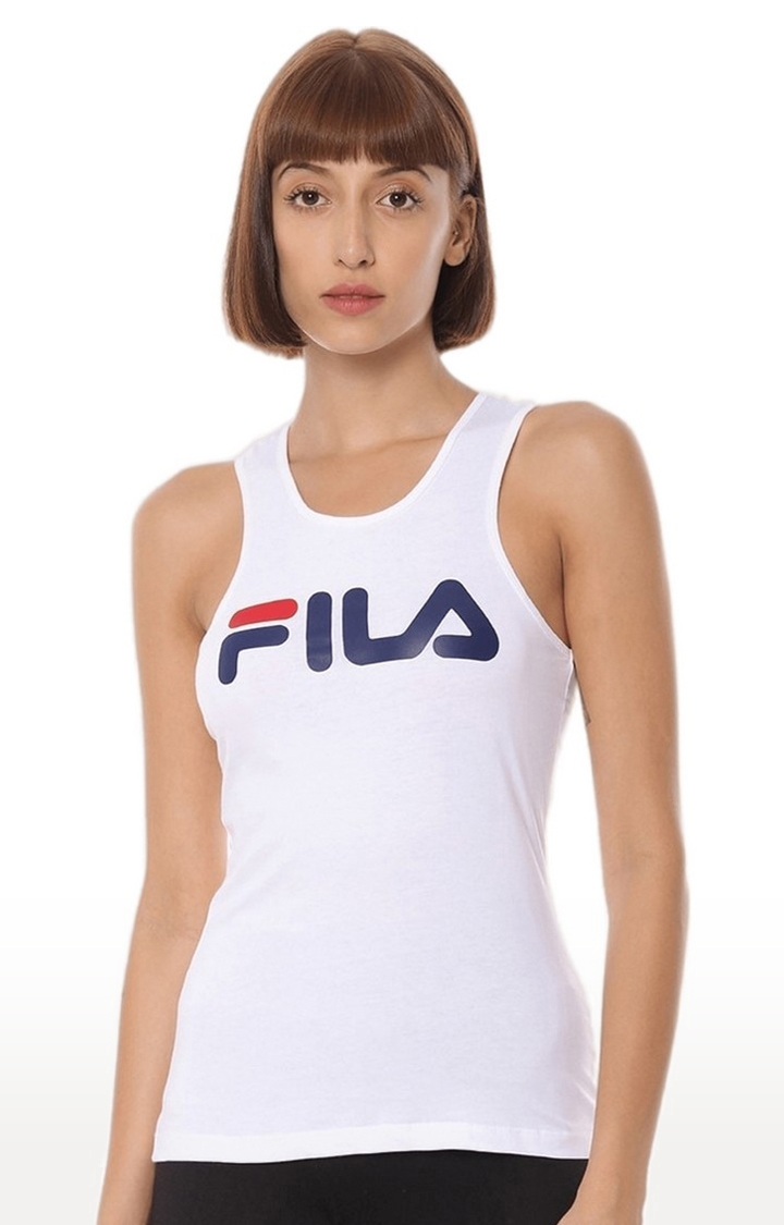 FILA | Women's White Cotton Tank Top 0