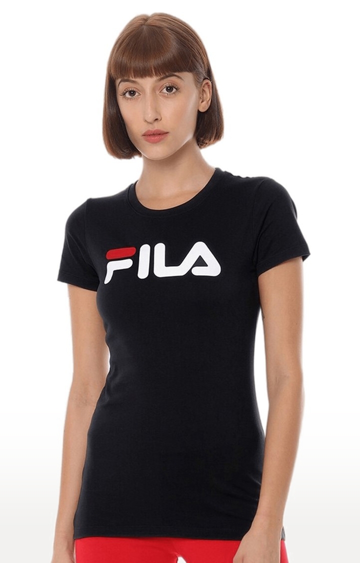 FILA | Women's Black Cotton T-Shirts