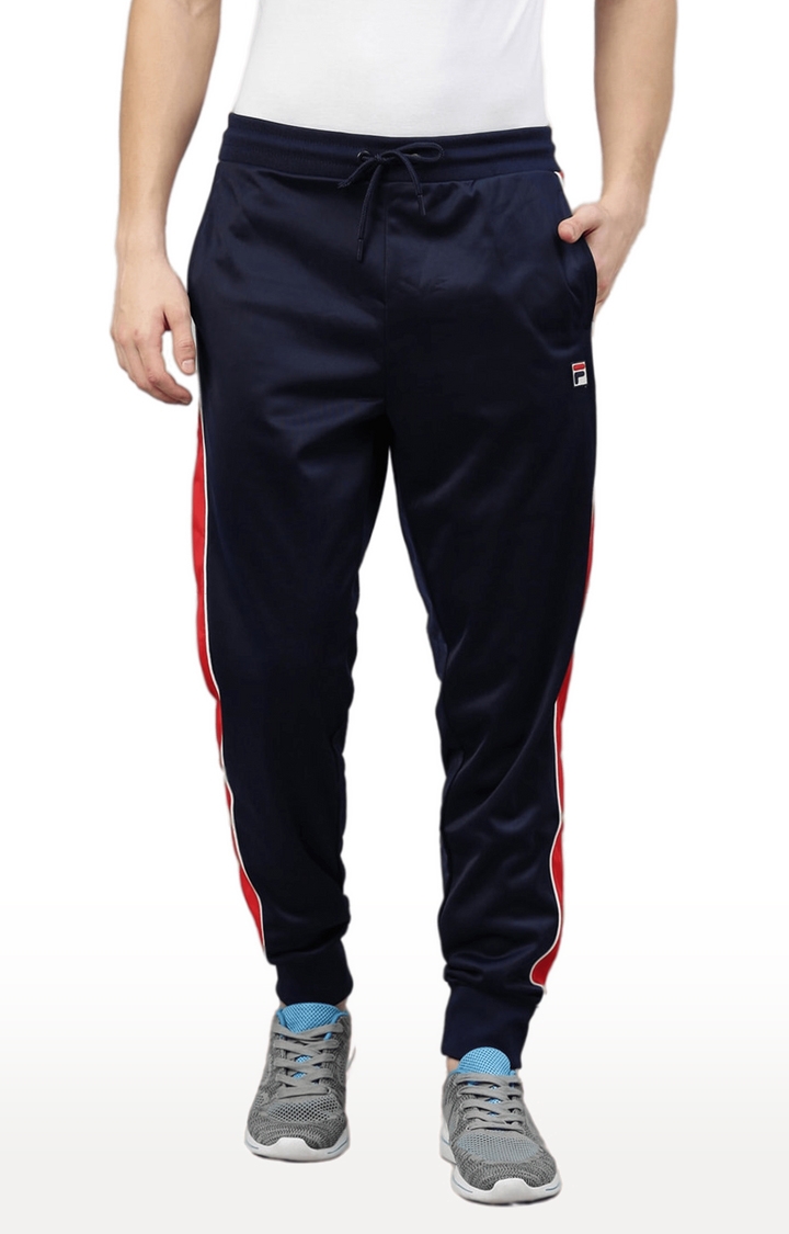 Mens Black Polyester Trackpants