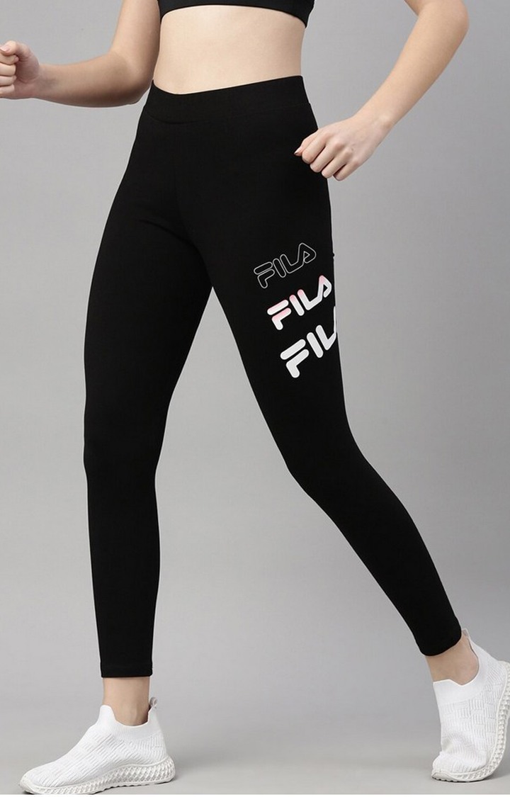 Women s Black Cotton Activewear Leggings