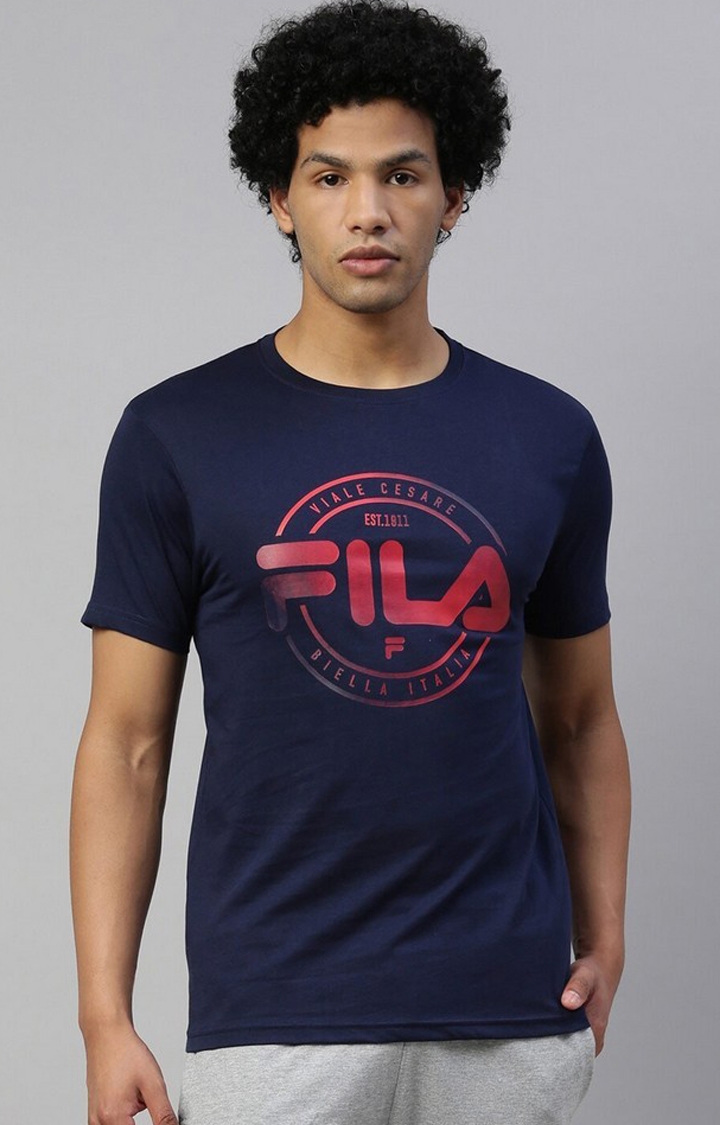 FILA | Men's Blue Cotton T-Shirts 0