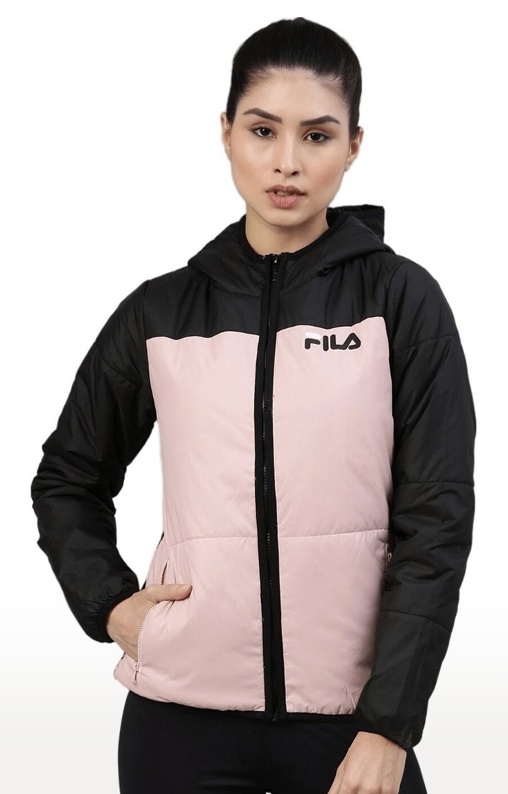 Women's Pink Polyester Activewear Jackets
