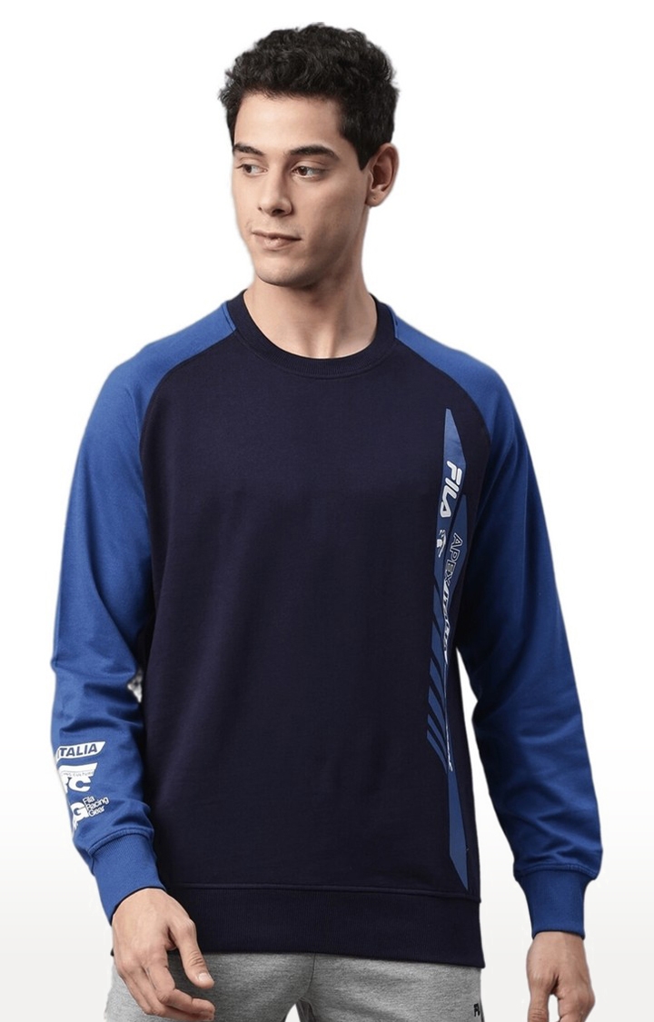 Men's Blue Cotton Sweatshirts