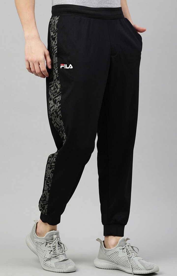 Men's Black Cotton Activewear Joggers