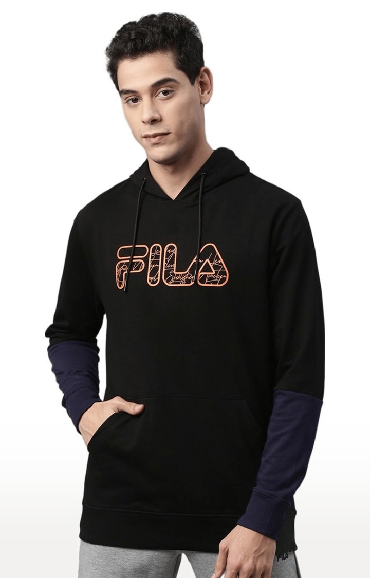 Fila black hoodie deals