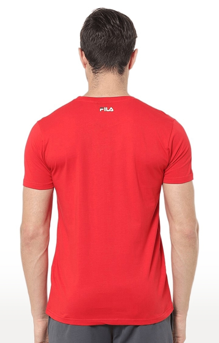 FILA | Men's Red Cotton T-Shirts 3
