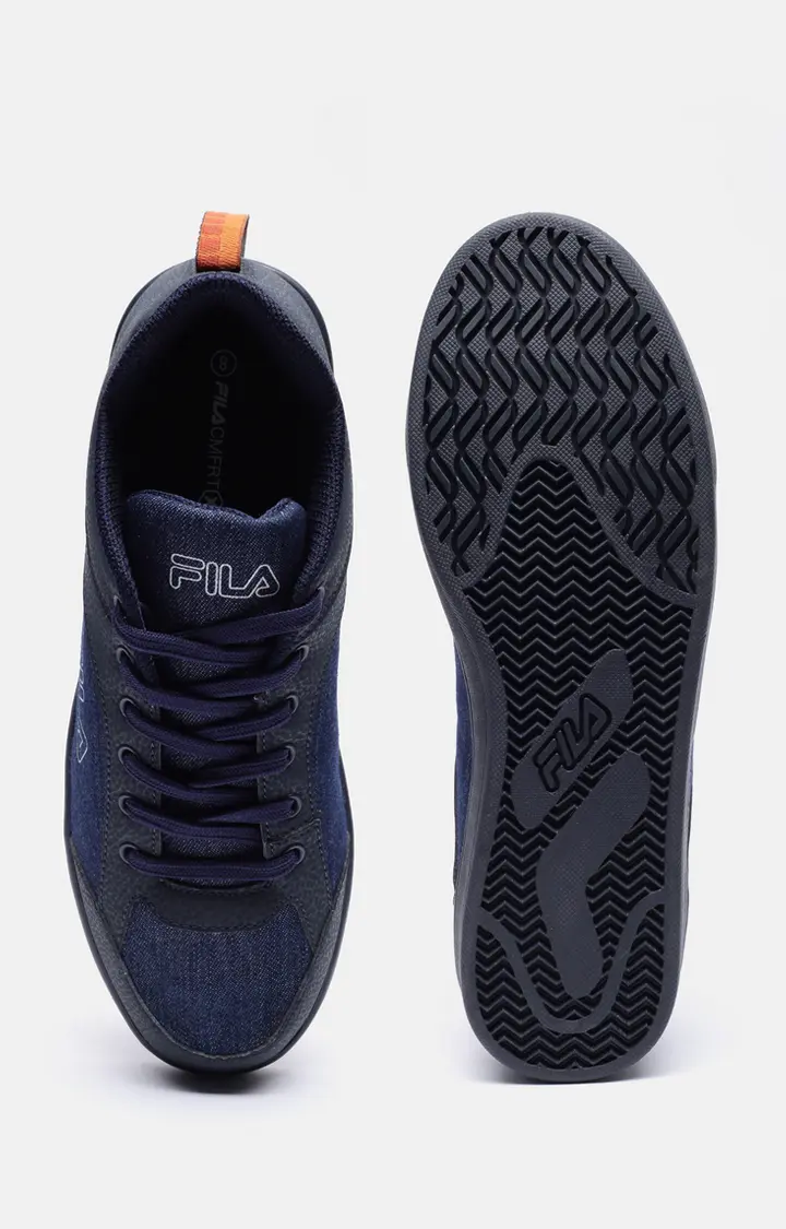 Men's Blue PU Casual Lace-ups