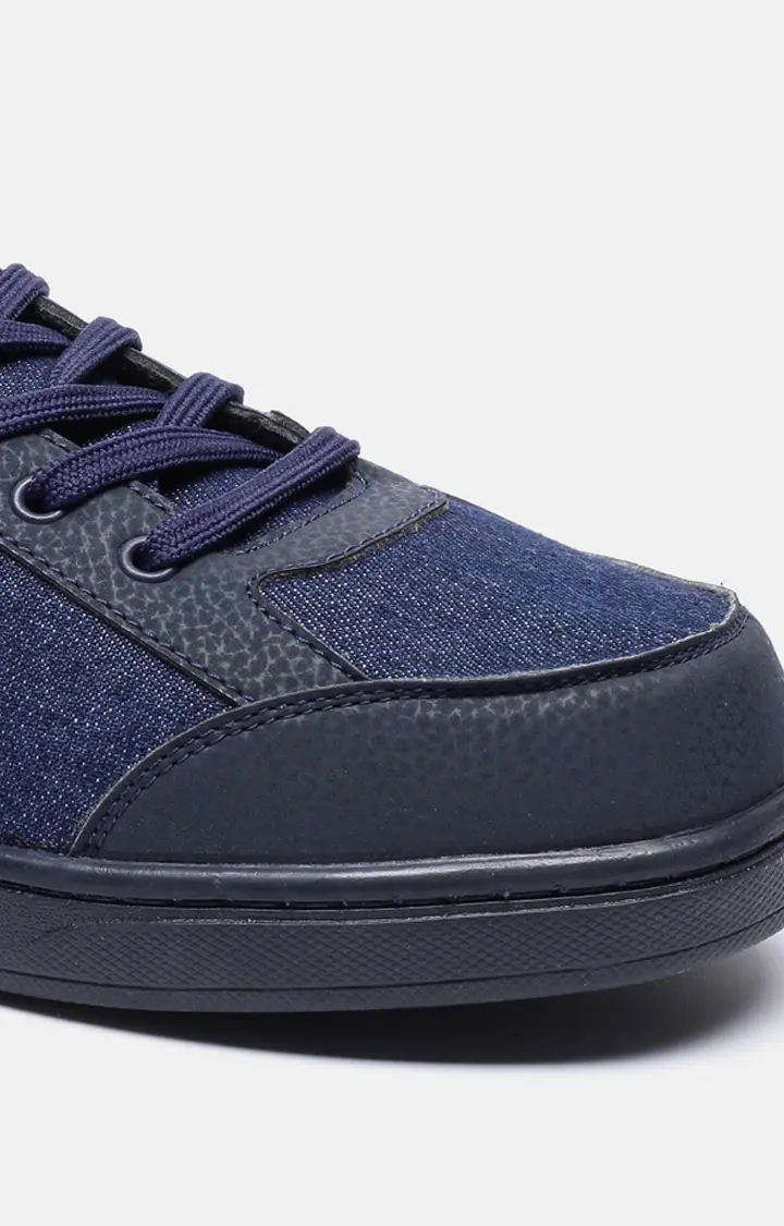 Men's Blue PU Casual Lace-ups
