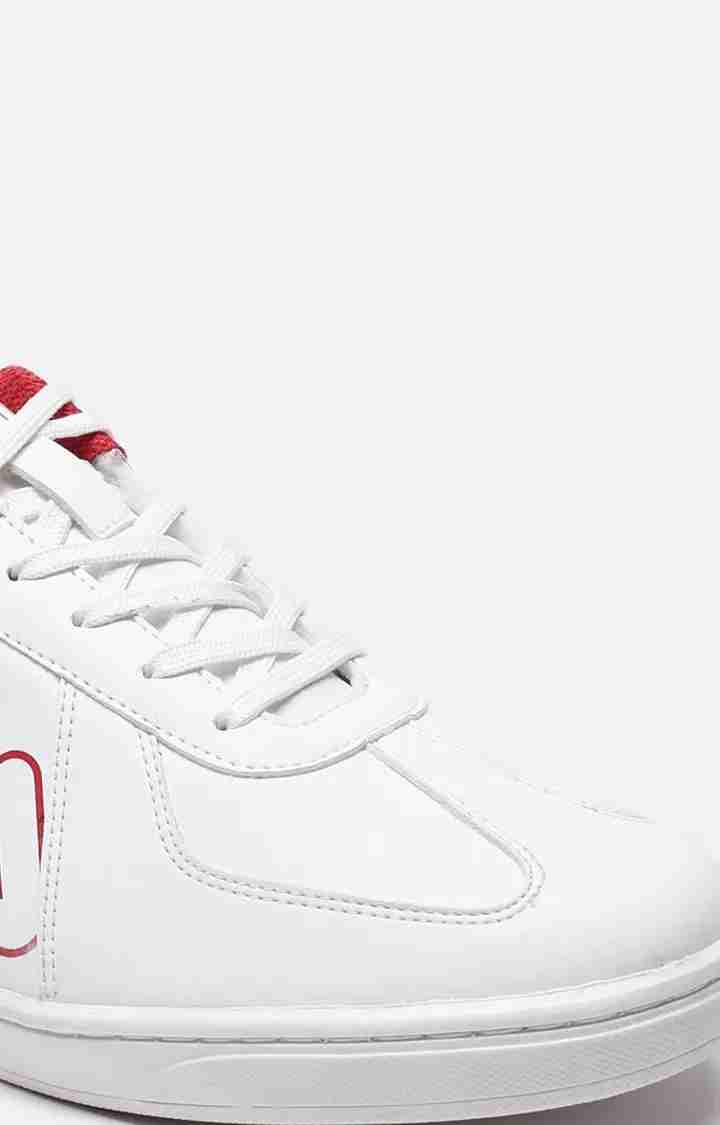 Men's White PU Casual Lace-ups