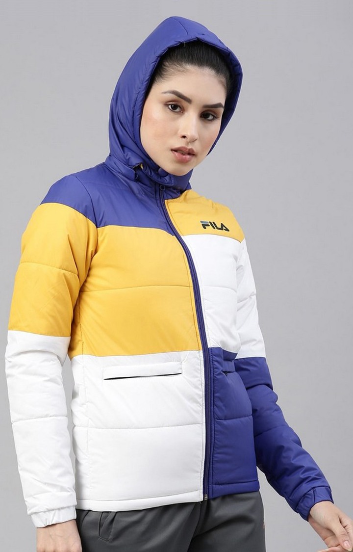Fila blue and yellow jacket deals