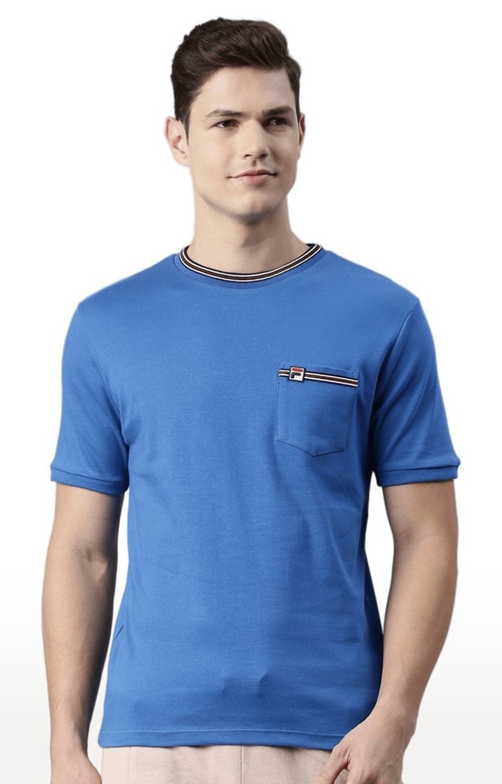 Royal blue cheap fila shirt
