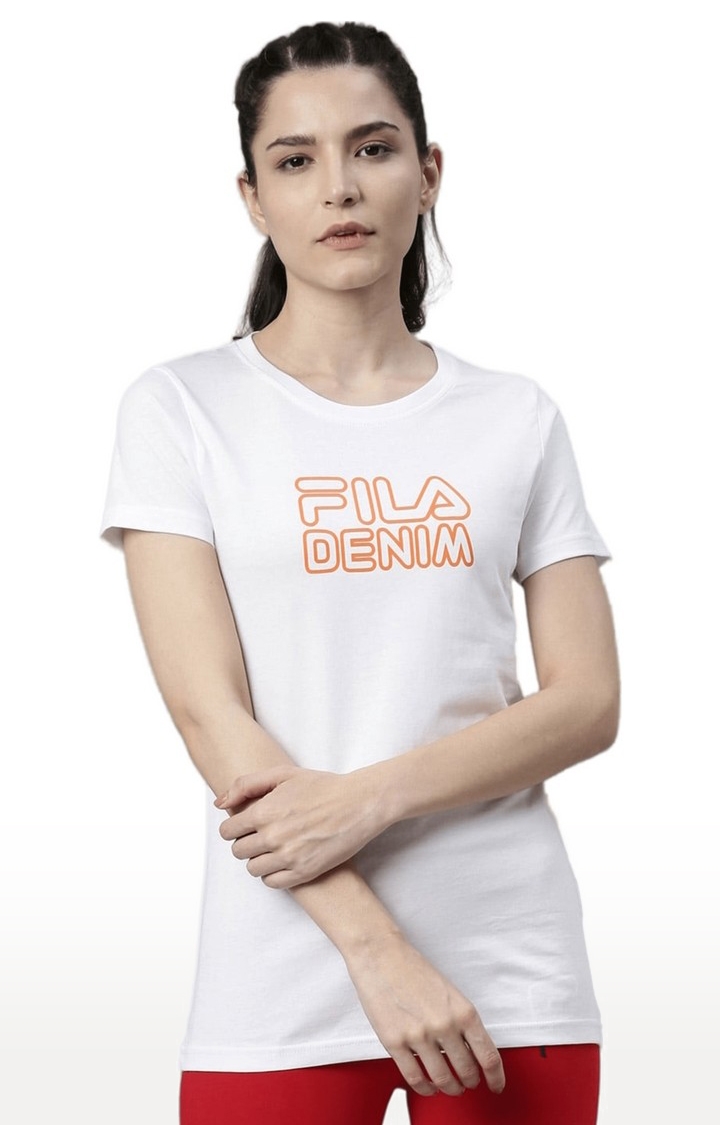 FILA | Women's White Cotton T-Shirts