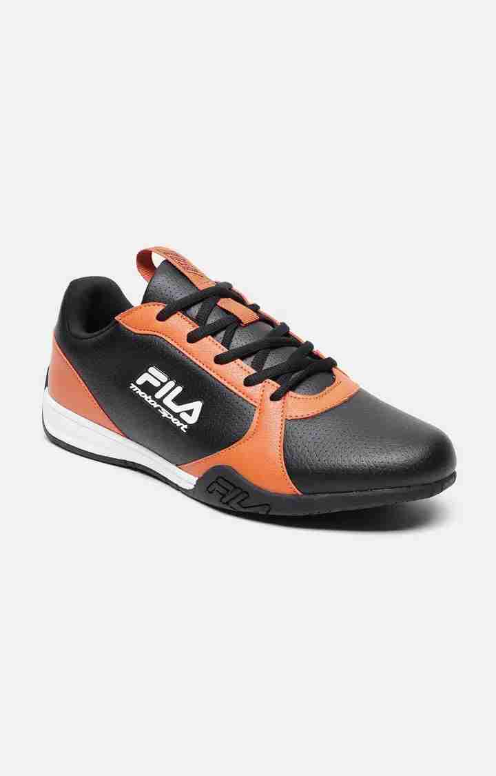 Orange and black filas discount