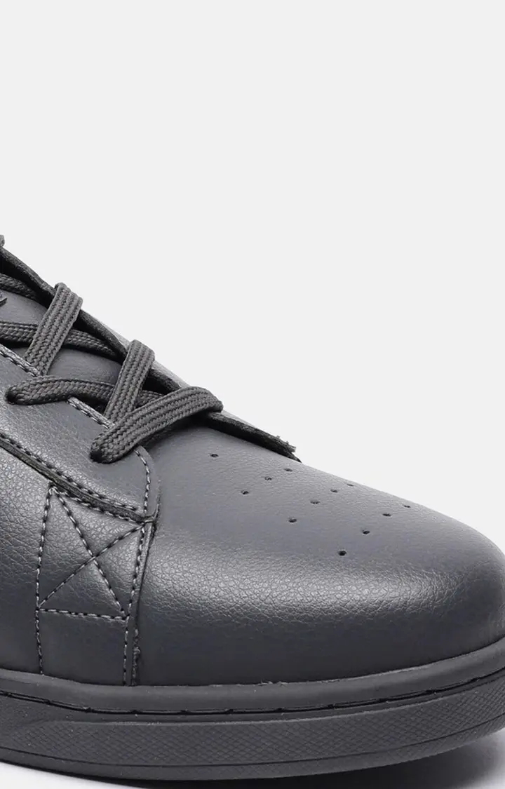 Men's Grey PU Casual Lace-ups