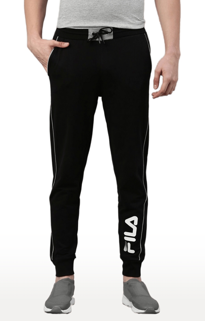 FILA | Men's Black Cotton  Activewear Joggers 0