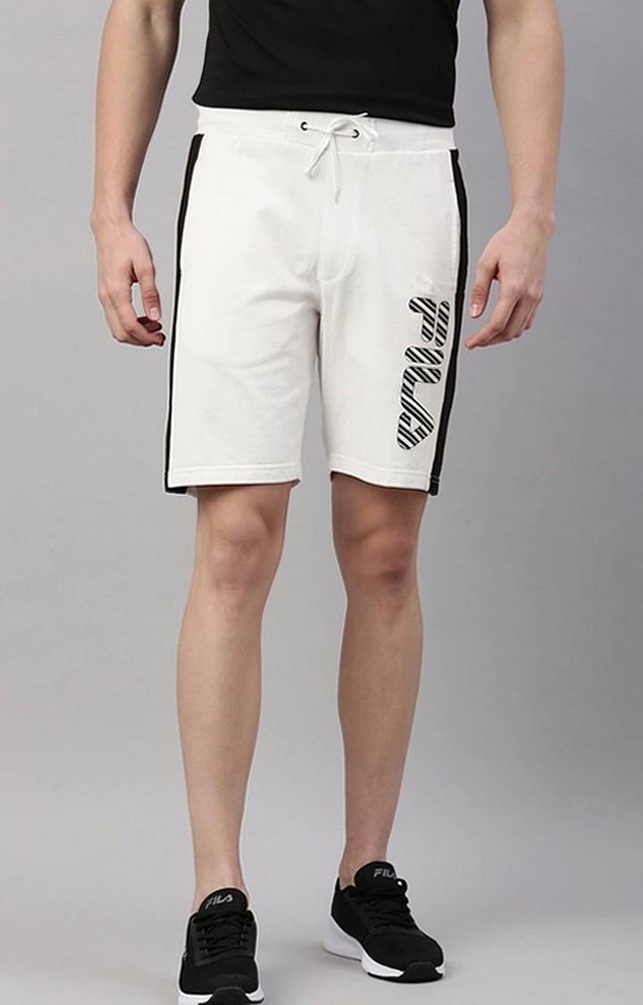 Men's White Cotton Shorts
