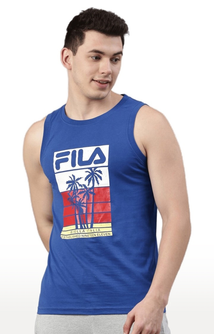 FILA | Men's Blue Cotton Tank Top
