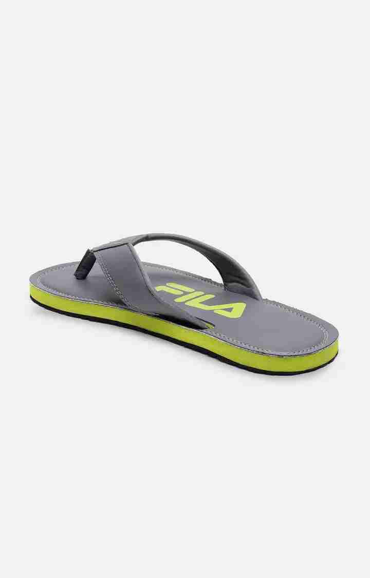 Men's Grey PU Slippers