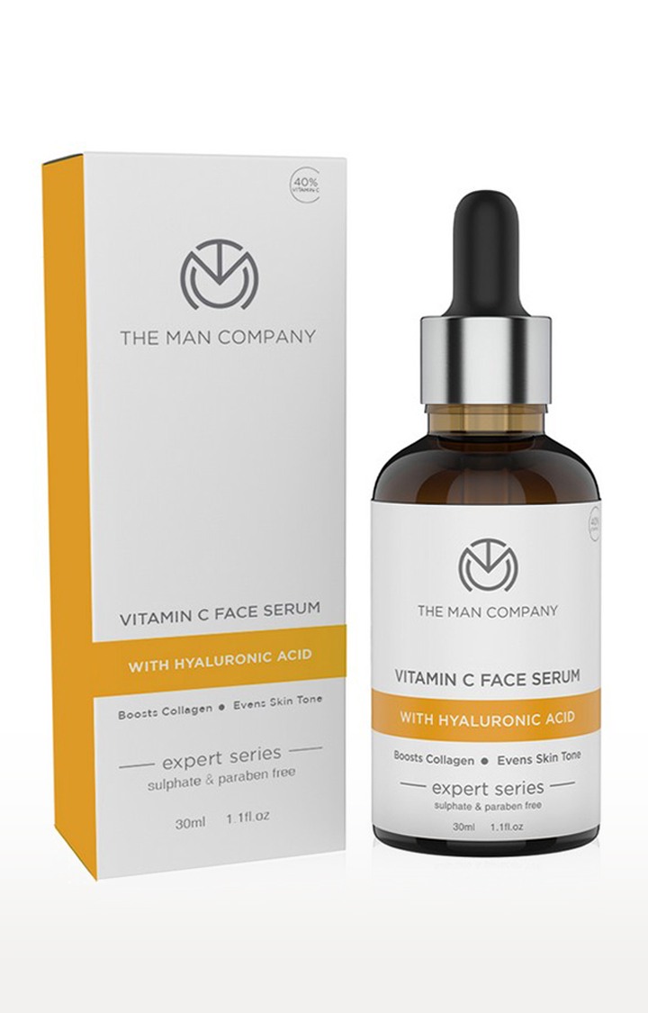The Man Company 40% Vitamin C Face with Hyaluronic Acid for Brightening and AntiAging 