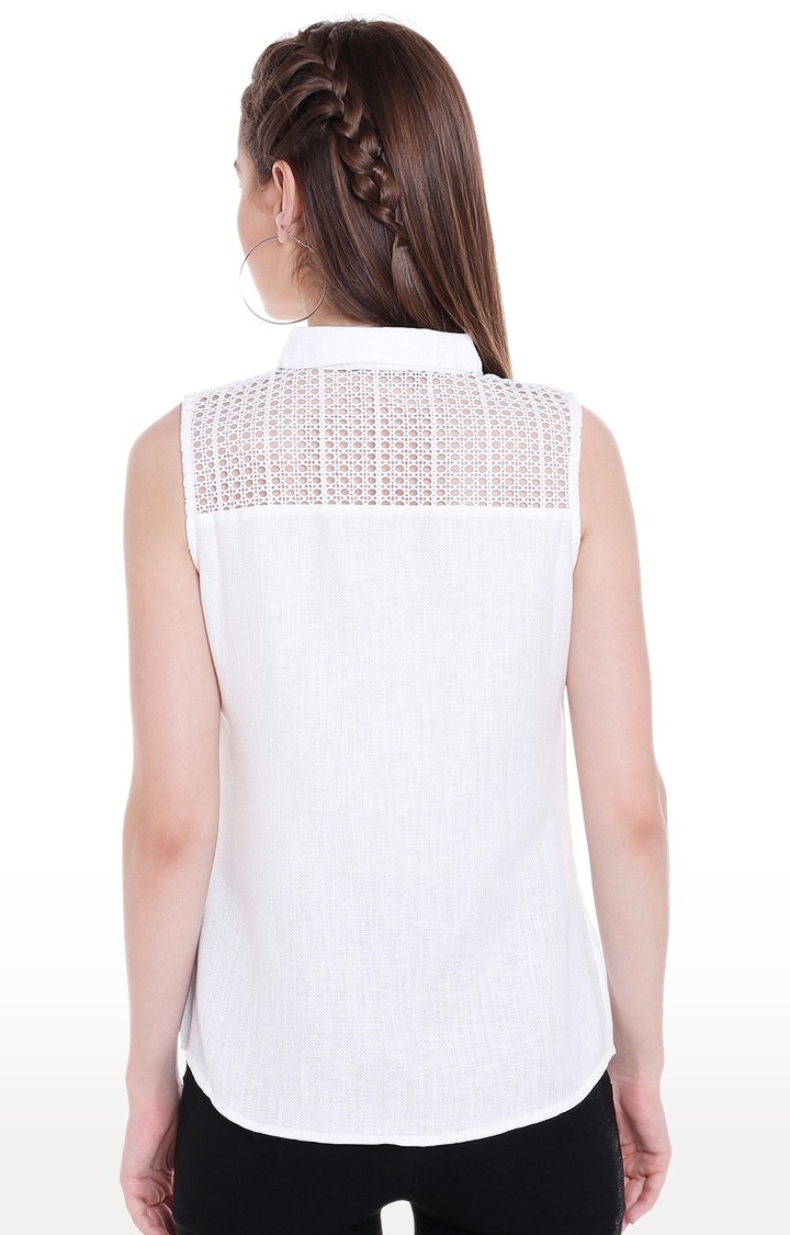 109F | White Melange Casual Shirt 3