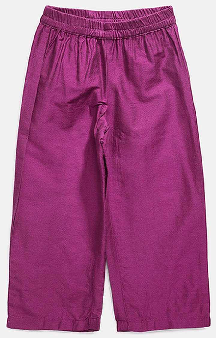 Ethnicity Royal Blue Polyester Cotton Kids Girls Skd