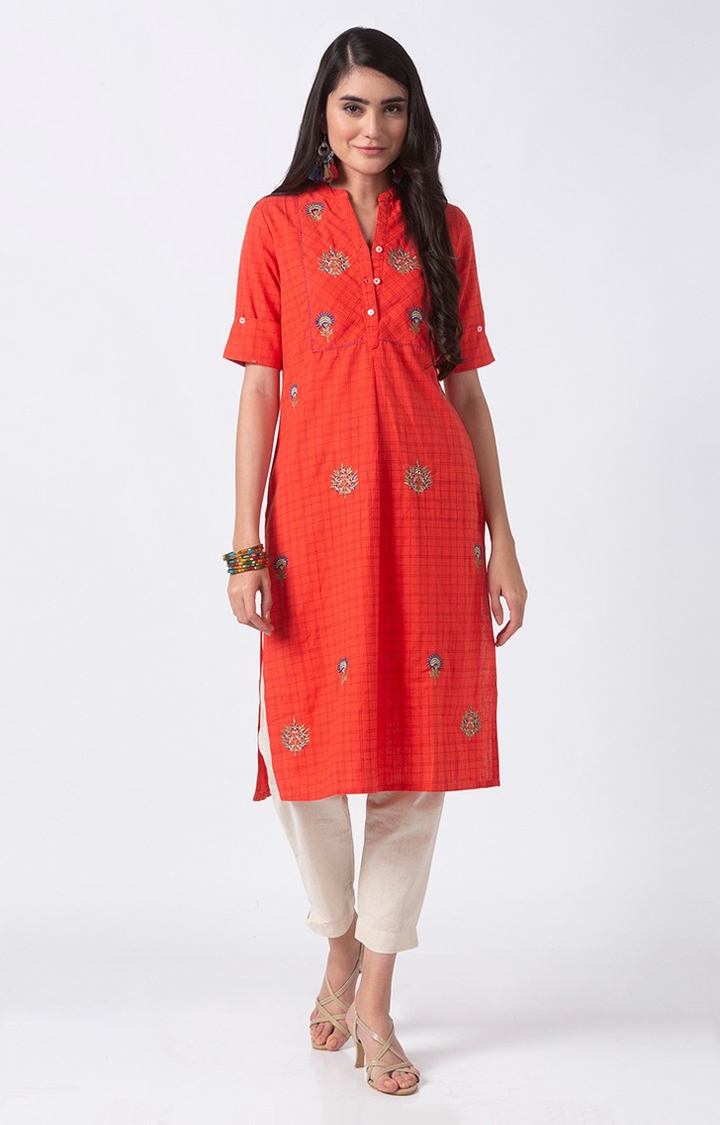 Ethnicity | Ethnicity Coral Linen Women Tunic 0