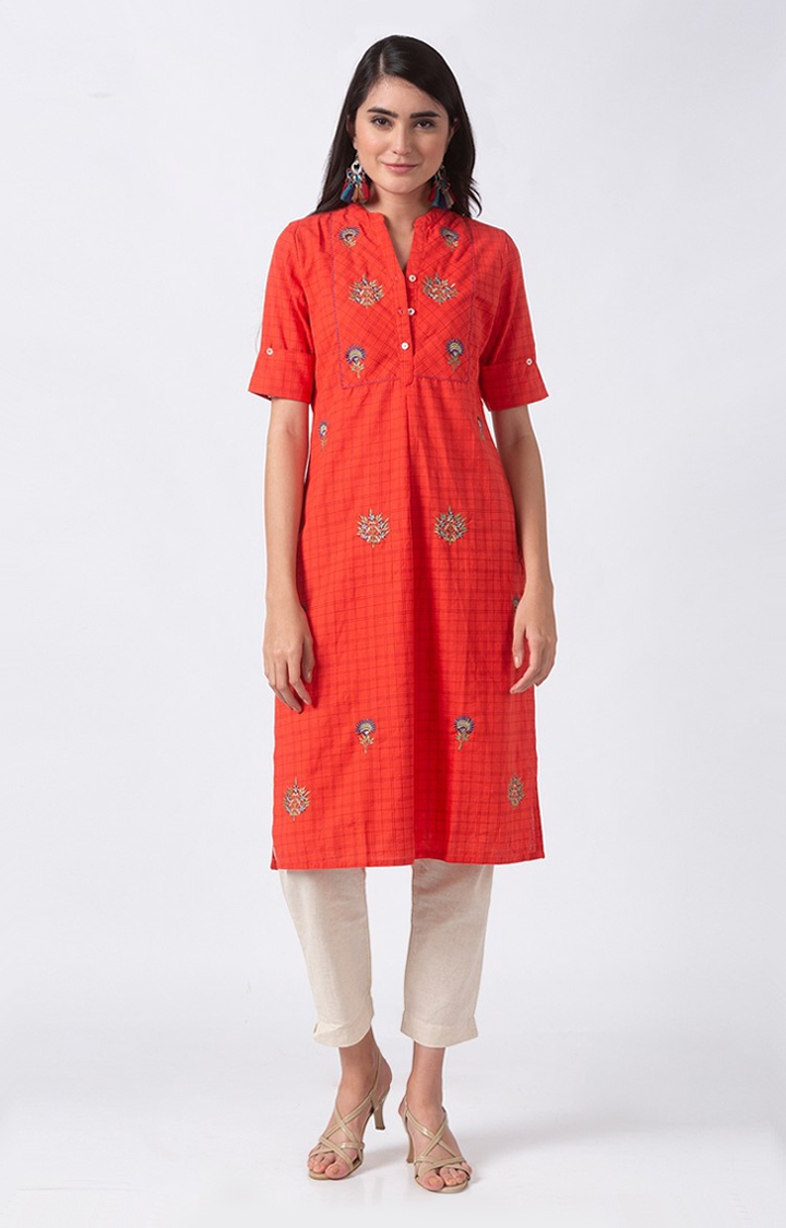 Ethnicity | Ethnicity Coral Linen Women Tunic 1