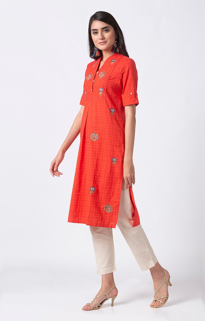 Ethnicity | Ethnicity Coral Linen Women Tunic 2