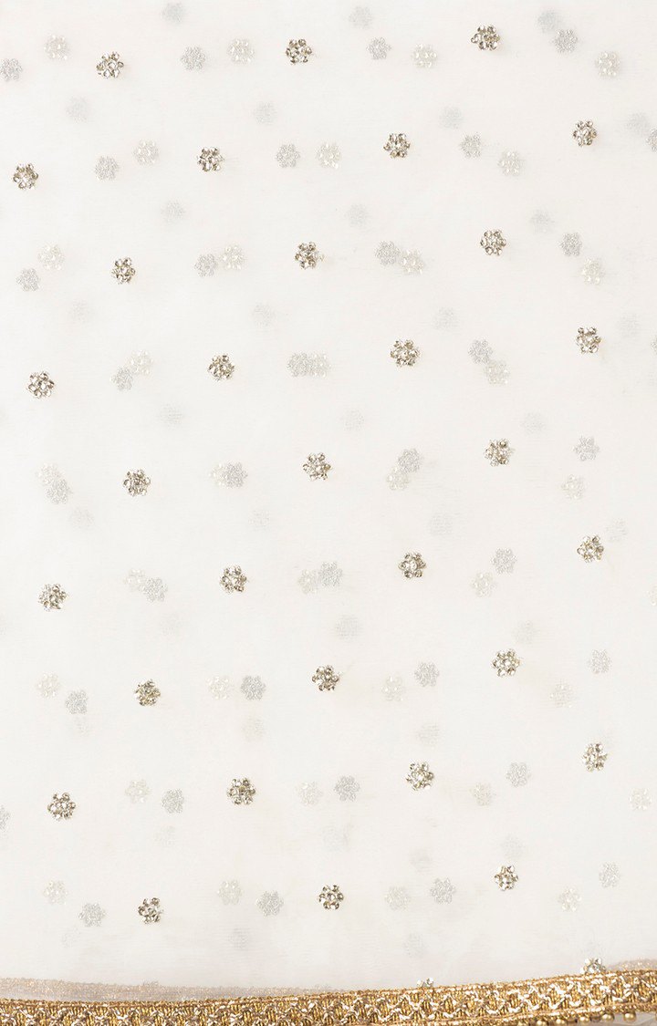 Ethnicity Off White Net Women Dupatta