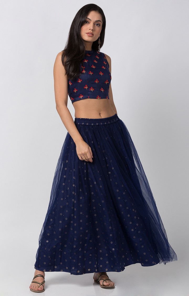 Navy net skirt deals