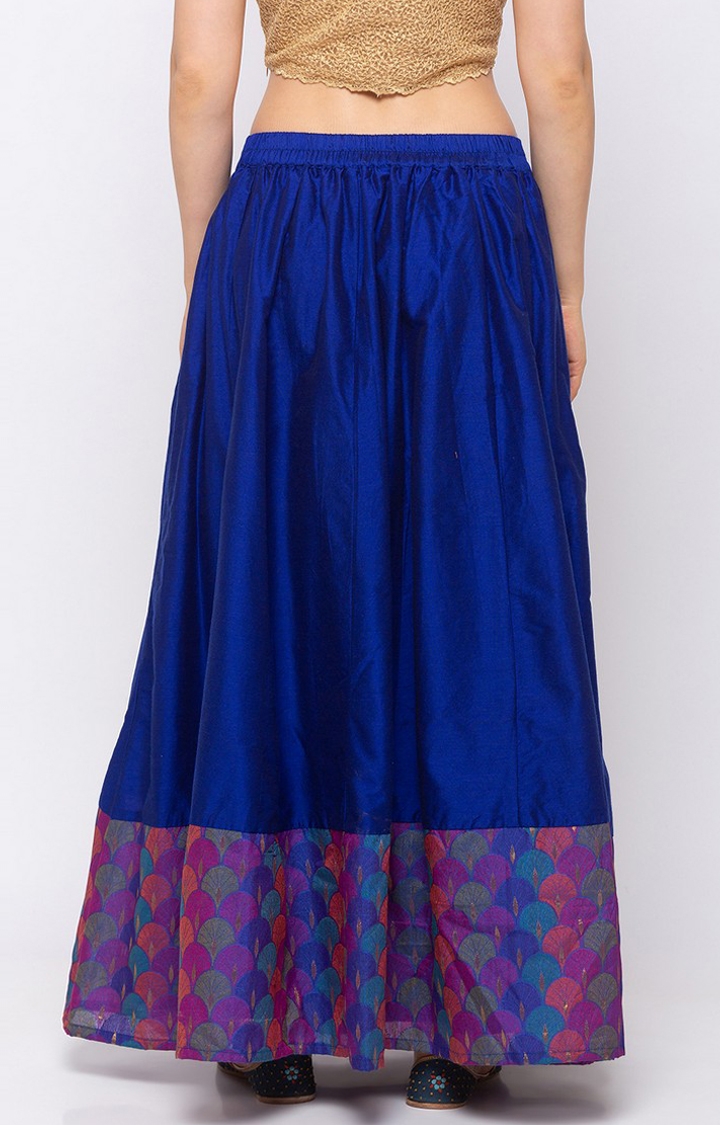 Ethnicity | Ethnicity Powerloom Kalidar Women Blue Skirt 3