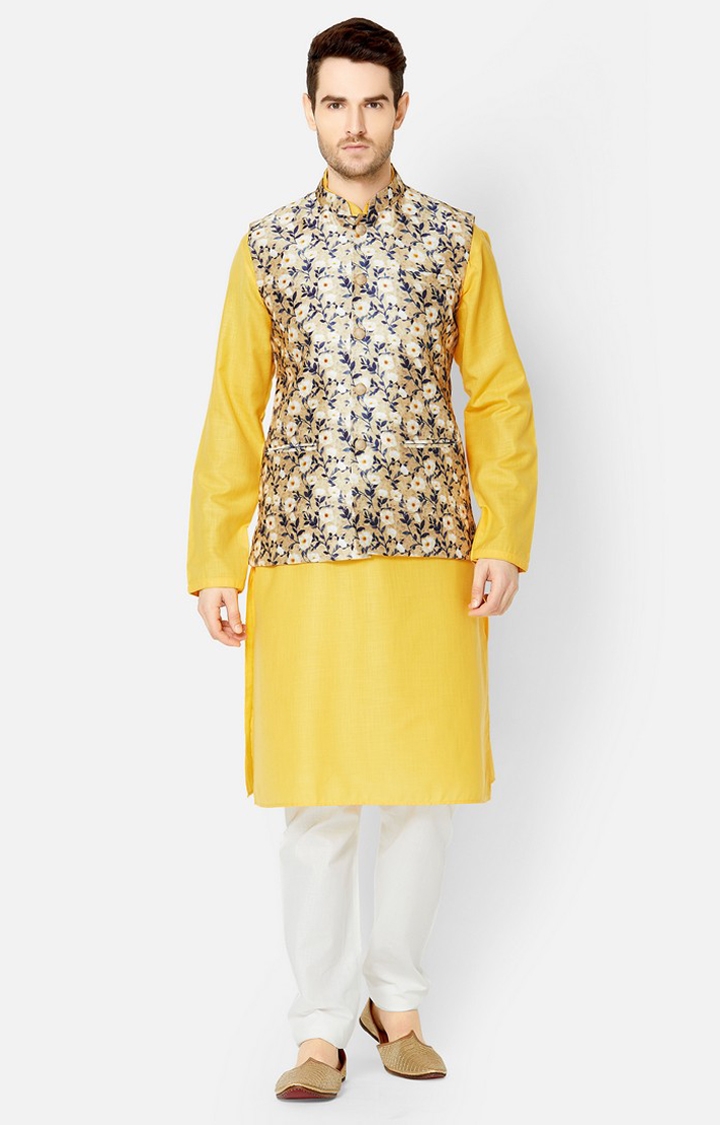 Ethnicity | Beige printed sleeveless jacket 2