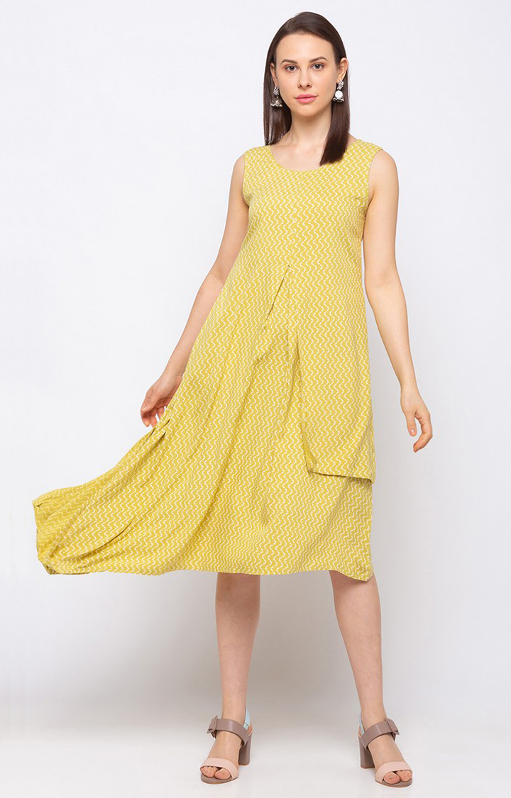 Liva Asymmteric Sleeveless Women Dresses